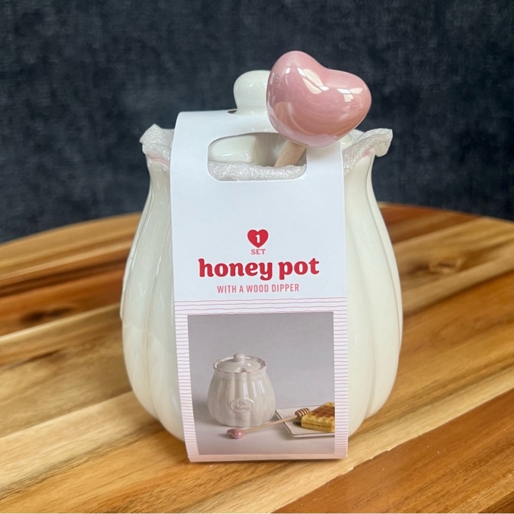 Target Bullseye Playground Valentines Honey Pot White Ceramic W/ Dipper …